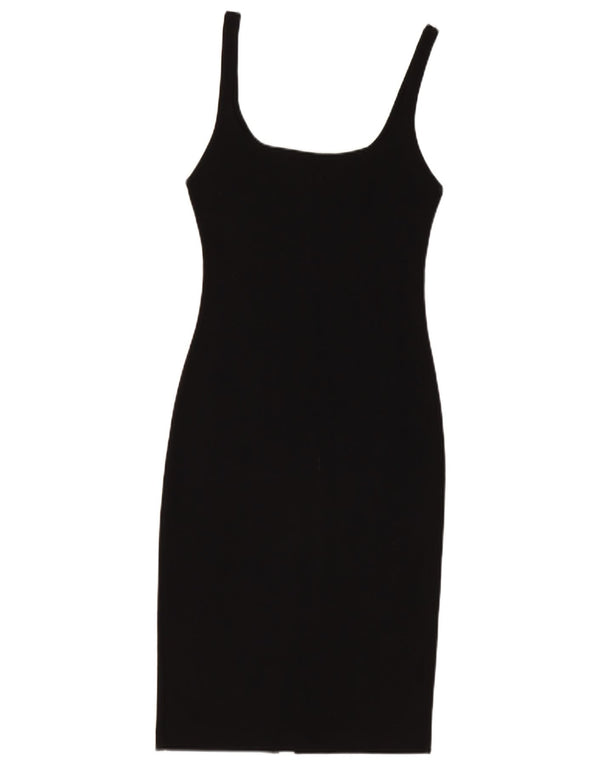 Zara Mujer Trafaluc Vestido Ajustado Sin Mangas UK 8 Small Negro