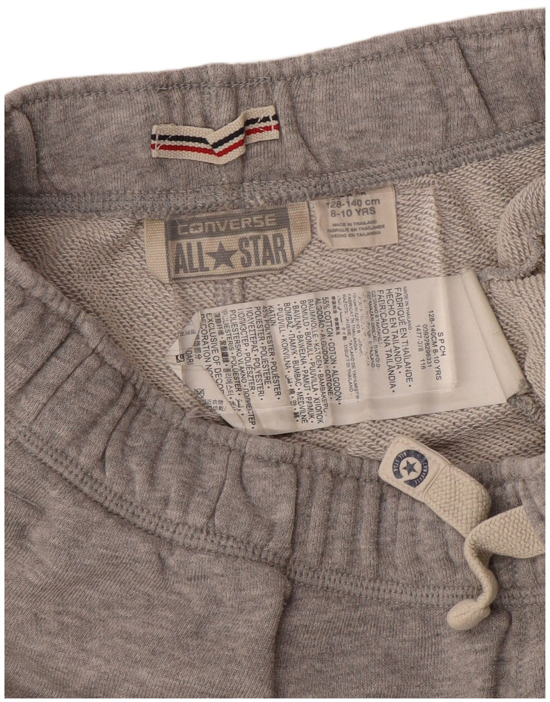 CONVERSE Pantalones cortos deportivos All Star para niños 8-9 años Algodón gris