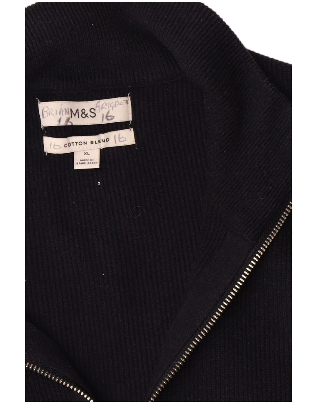 Marks & Spencer Suéter tipo cárdigan para hombre XL Poliéster azul marino