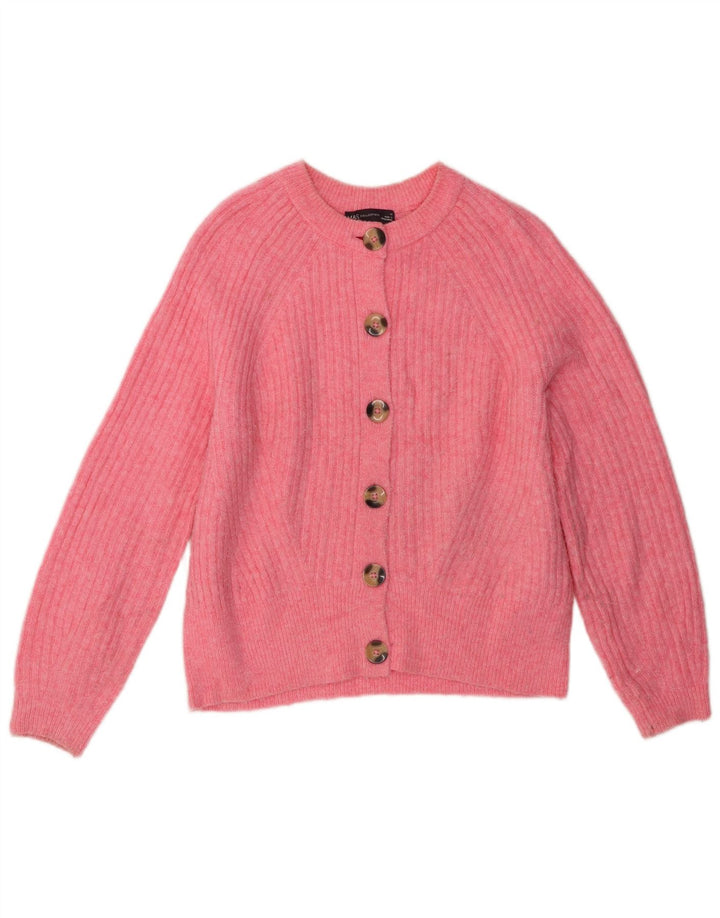 Marks & Spencer Cárdigan de corte regular para mujer, talla 44, color rosa medio