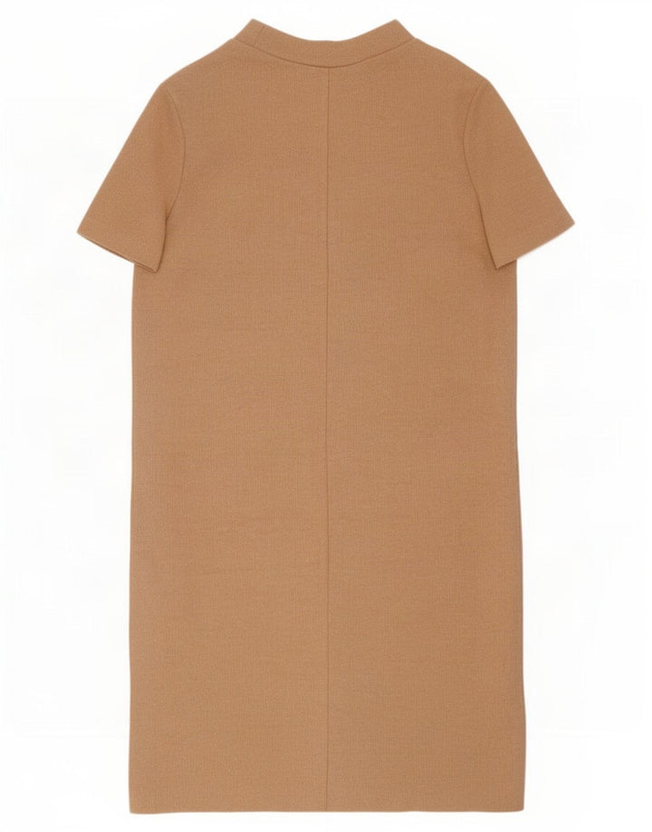 Zara Mujer Vestido Recto UK 46 Large Beige