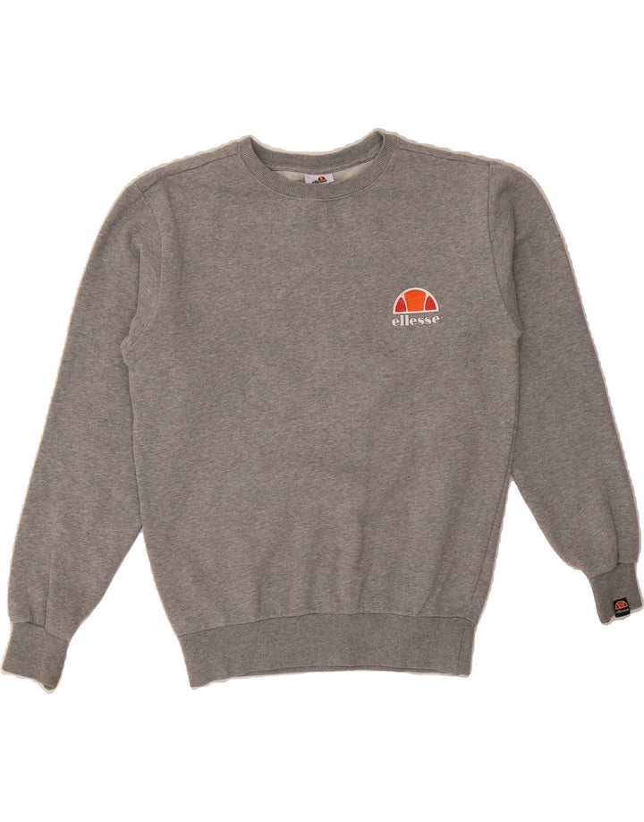 ELLESSE Womens Oversized Sweatshirt Jumper UK 8 Small Grey Cotton Vintage Ellesse and Second-Hand Ellesse from Messina Hembry 