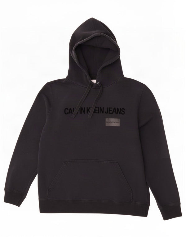 Calvin Klein Jeans Sudadera con capucha gráfica para mujer 2XL Algodón negro