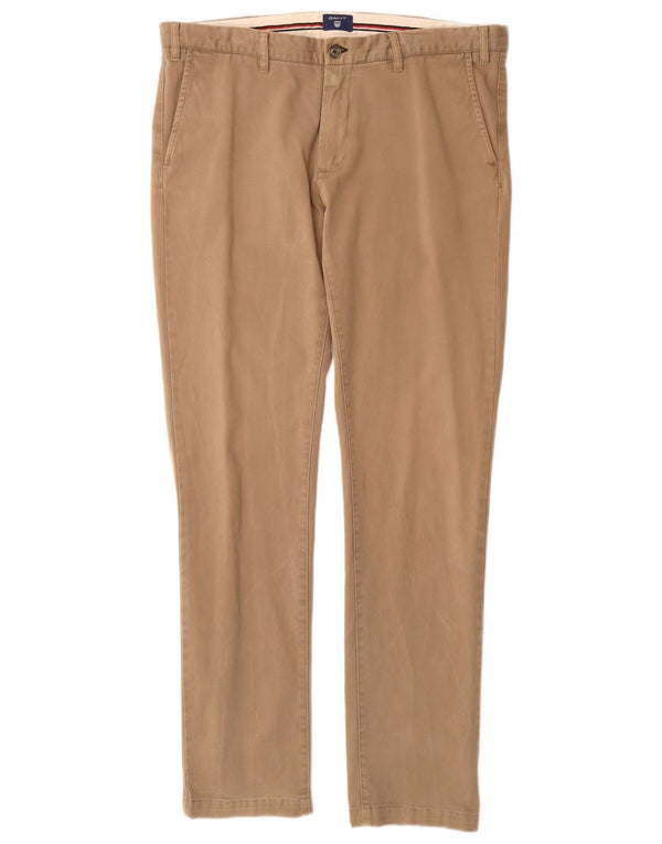Gant Pantalón chino ajustado para hombre W35 L34 Algodón beige