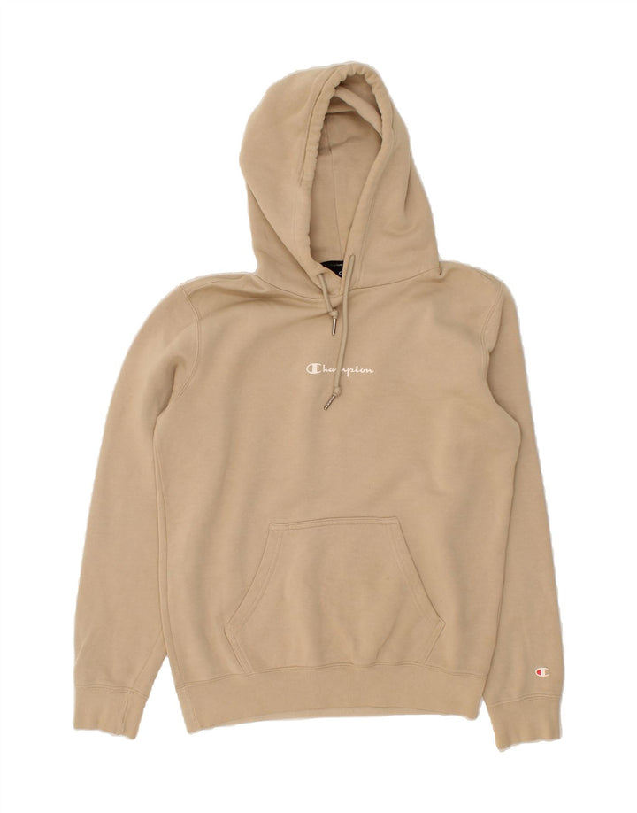 CHAMPION Mens Hoodie Jumper Small Beige Cotton Vintage Champion and Second-Hand Champion from Messina Hembry 
