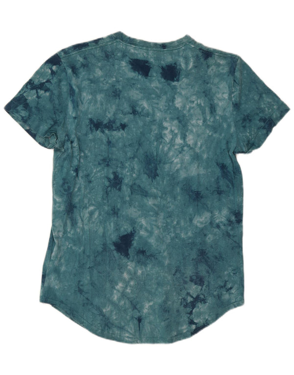Camiseta Hollister Hombre Top Small Azul Tie Dye Algodón