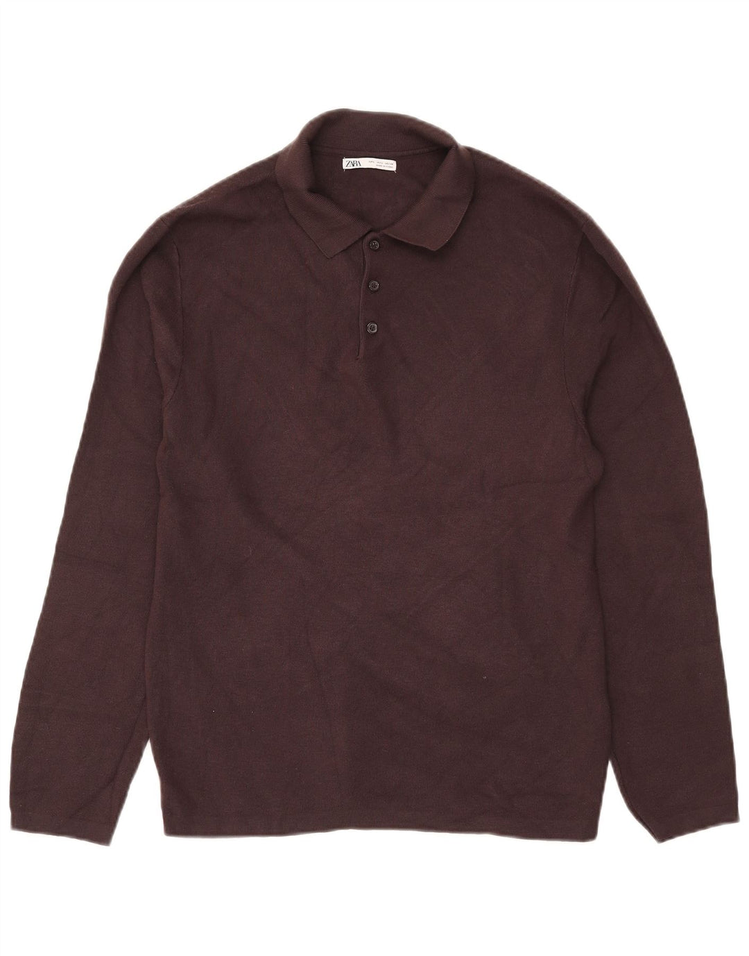 Zara Mens Polo Neck Jumper Sweater Grande Marrón
