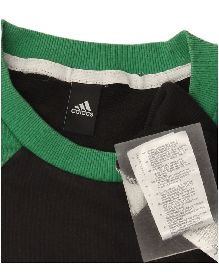 Adidas Hombre Sudadera Jumper Medium Negro Colorblock Algodón