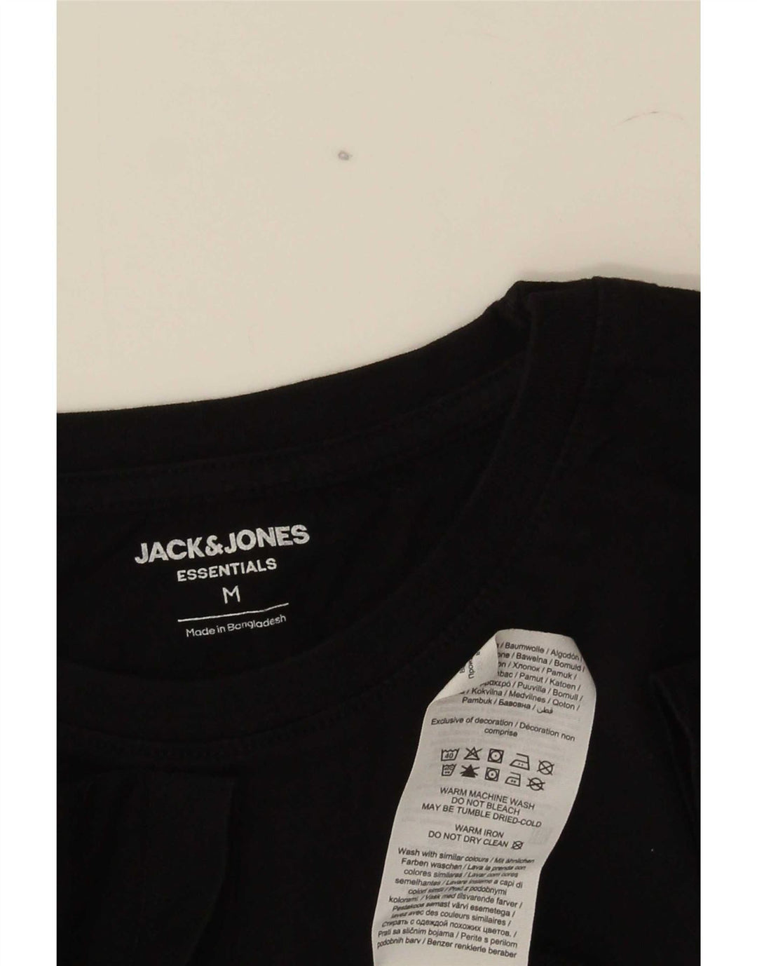 Jack & Jones Hombre Camiseta Top Medium Negro Algodón