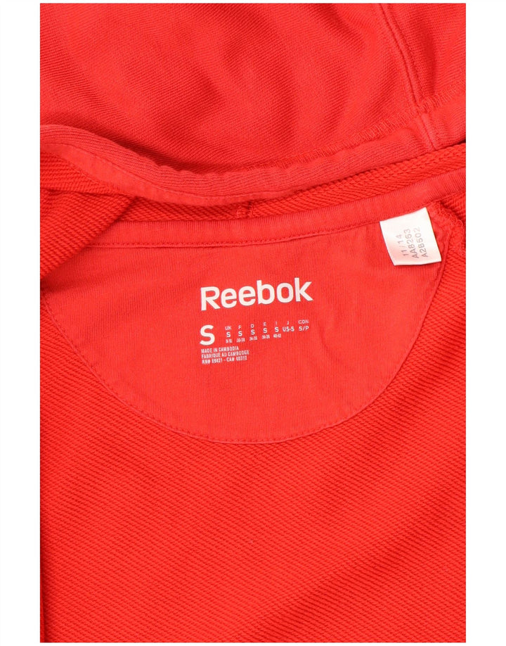 Reebok Sudadera con capucha y cremallera para mujer UK 10 Small Red