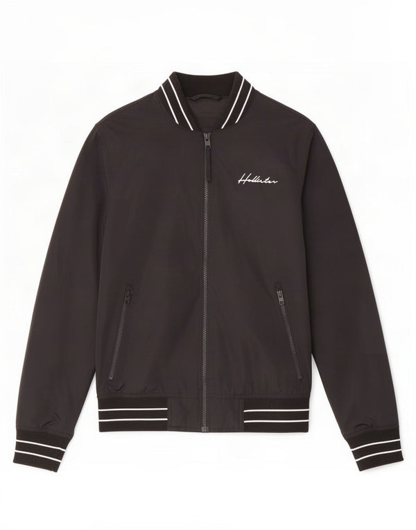 Hollister Chaqueta bomber para hombre UK 34 XS Poliéster a rayas negras