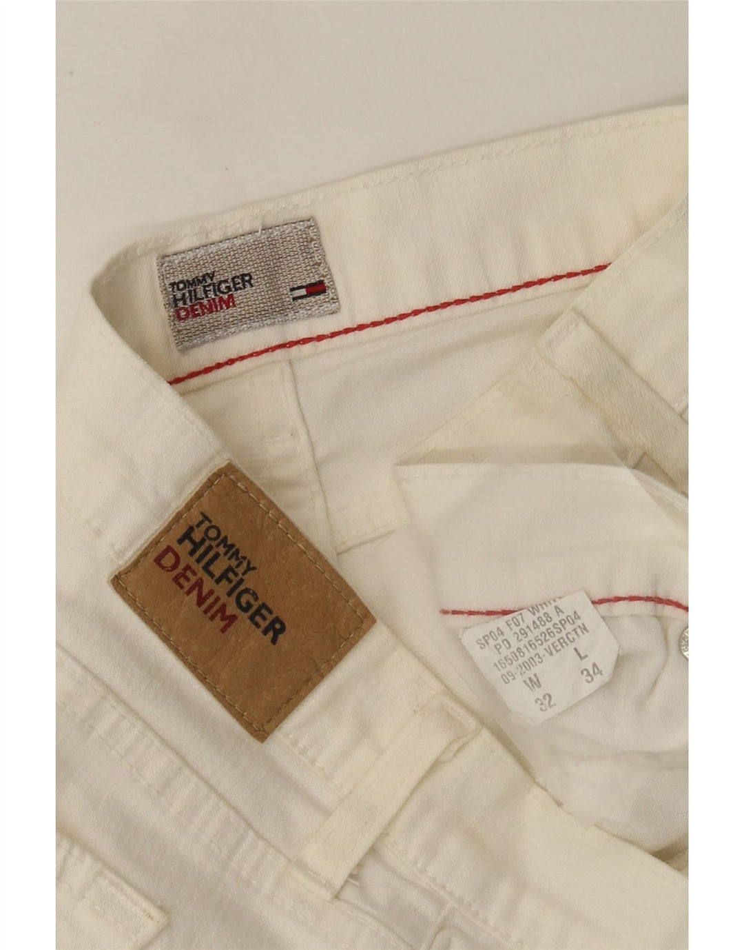 Vaqueros Acampanados Tommy Hilfiger Mujer W32 L30 Algodón Blanco Roto