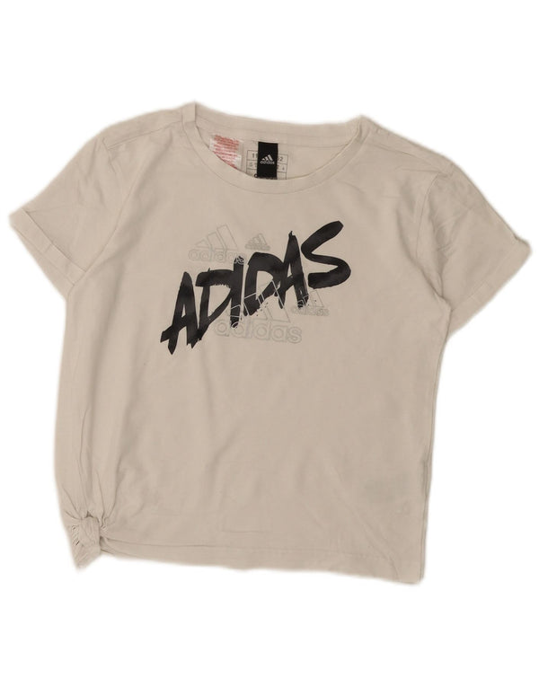 Adidas Camiseta gráfica para niña 11-12 años Blanco Algodón