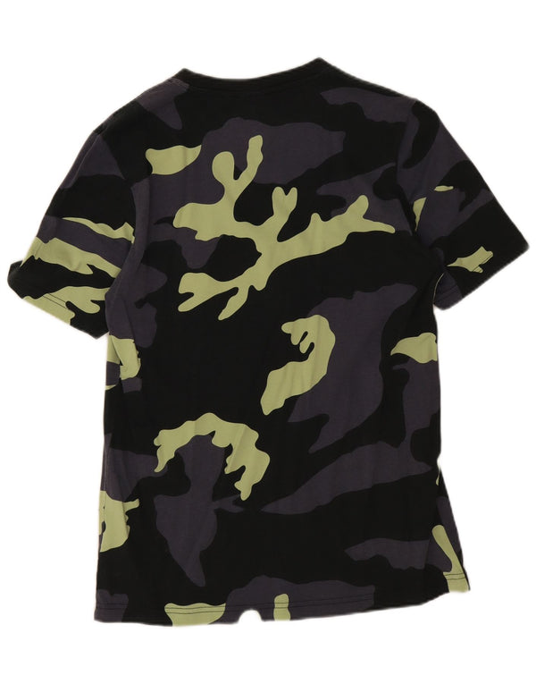 Adidas - Camiseta gráfica para hombre, talla pequeña, algodón de camuflaje azul marino