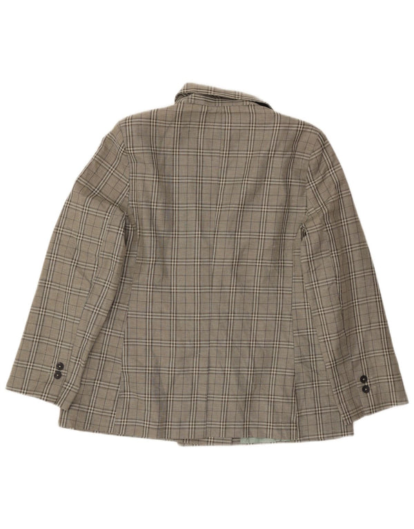 Topshop Chaqueta tipo blazer para mujer Petite con doble botonadura UK 44 Large Green Check