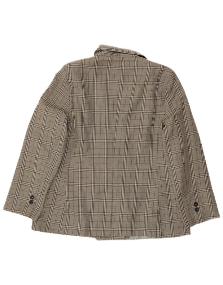 Topshop Chaqueta tipo blazer para mujer Petite con doble botonadura UK 44 Large Green Check