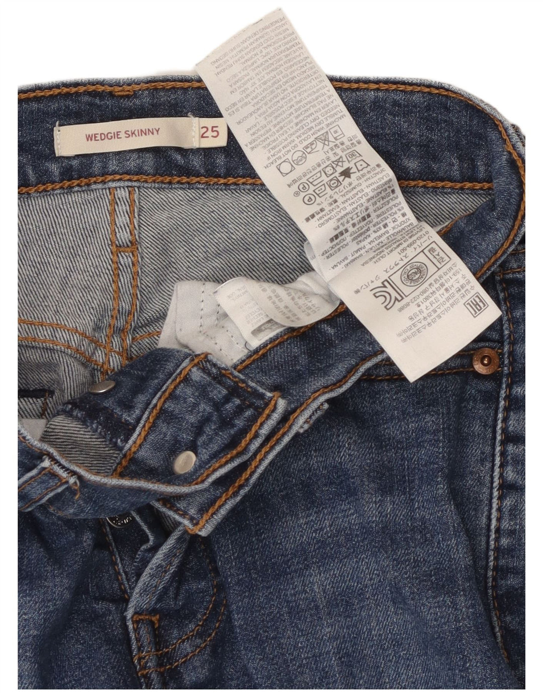 LEVI'S Jeans ajustados de cintura alta con cuña para mujer W25 L26 Algodón azul