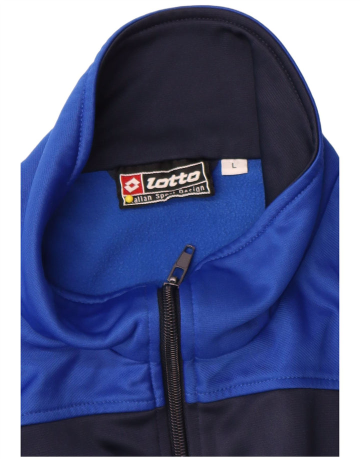 Lotto Hombre Chándal Top Chaqueta Grande Azul Marino Colorblock Poliéster