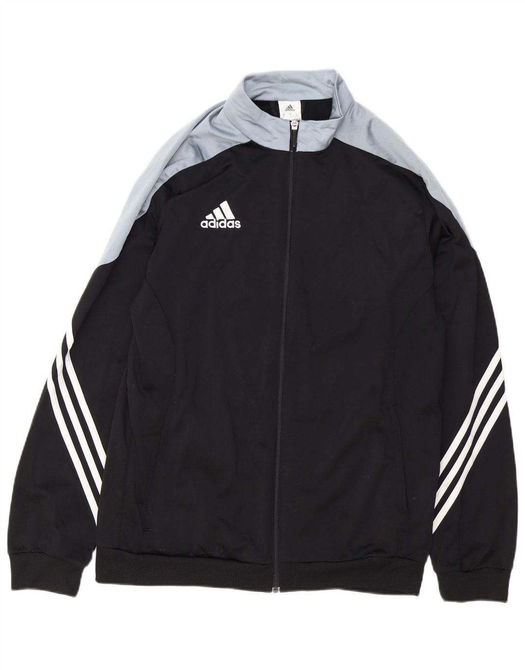 ADIDAS Hombre Chándal Top Chaqueta Grande Negro Colorblock Poliéster