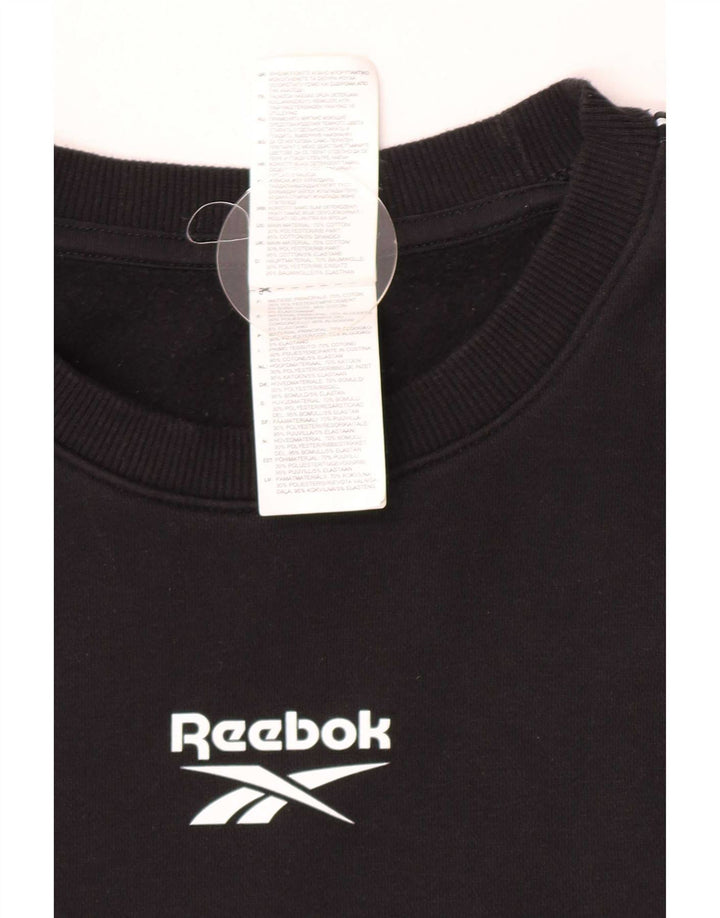 Reebok Hombre Graphic Sudadera Jumper XL Algodón Negro