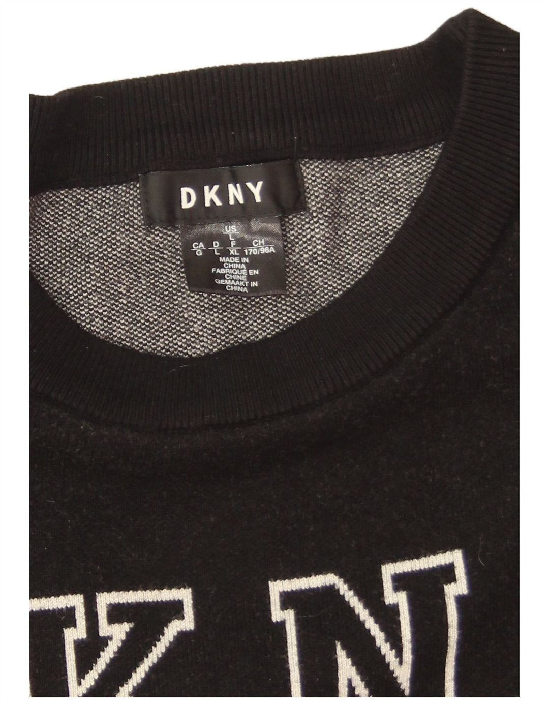 Dkny Sudadera con gráfico extragrande para mujer UK 46 Large Viscosa negra