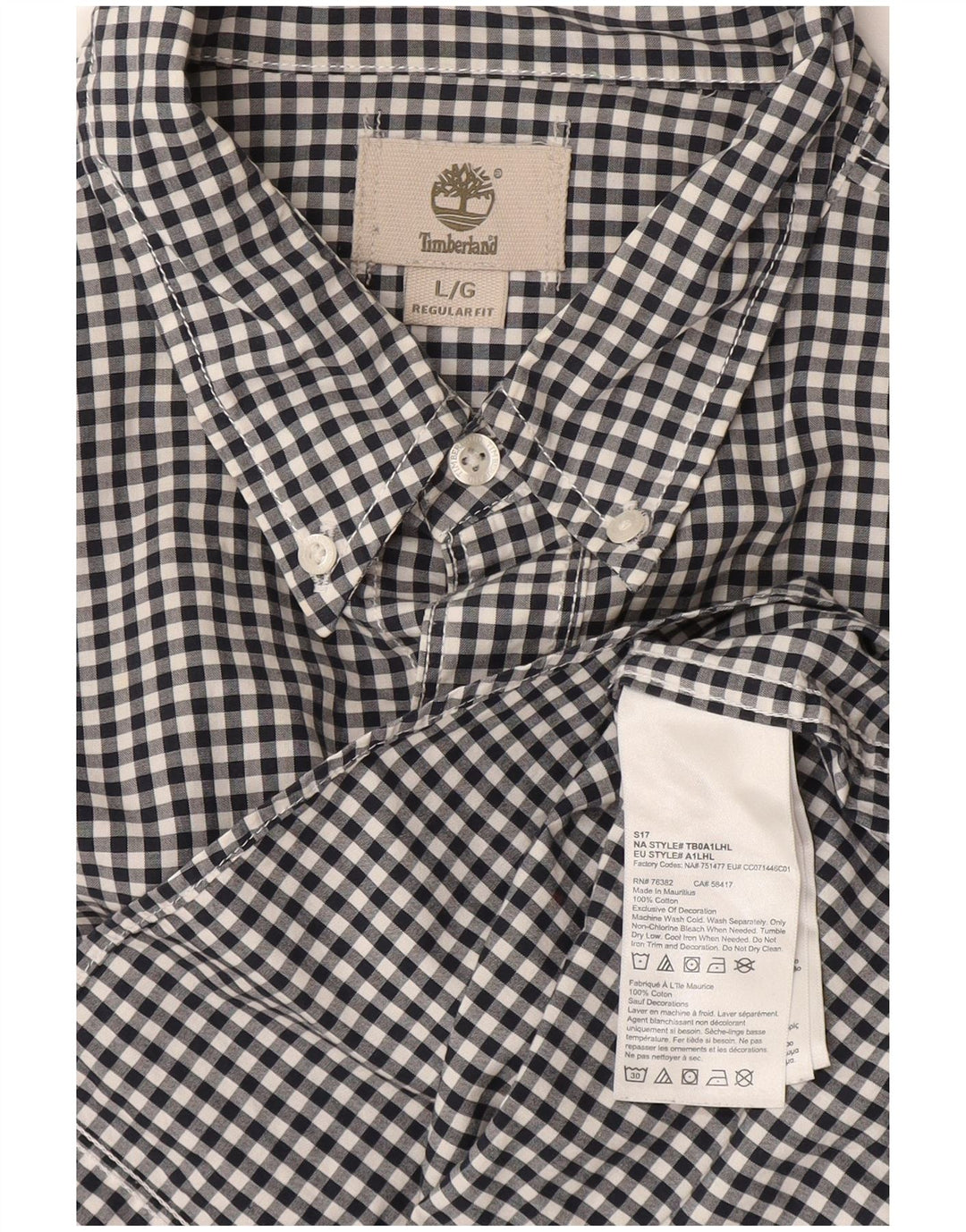 Timberland Camisa de corte regular para hombre de algodón a cuadros azul marino grande