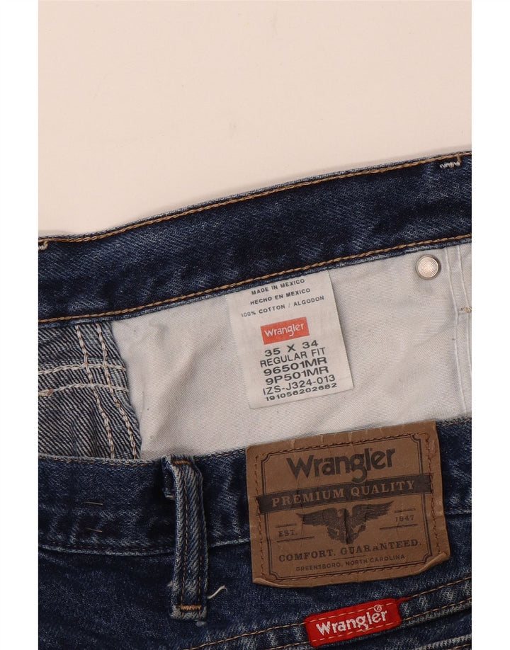 Wrangler Vaqueros rectos de corte regular para hombre W35 L30 Algodón azul