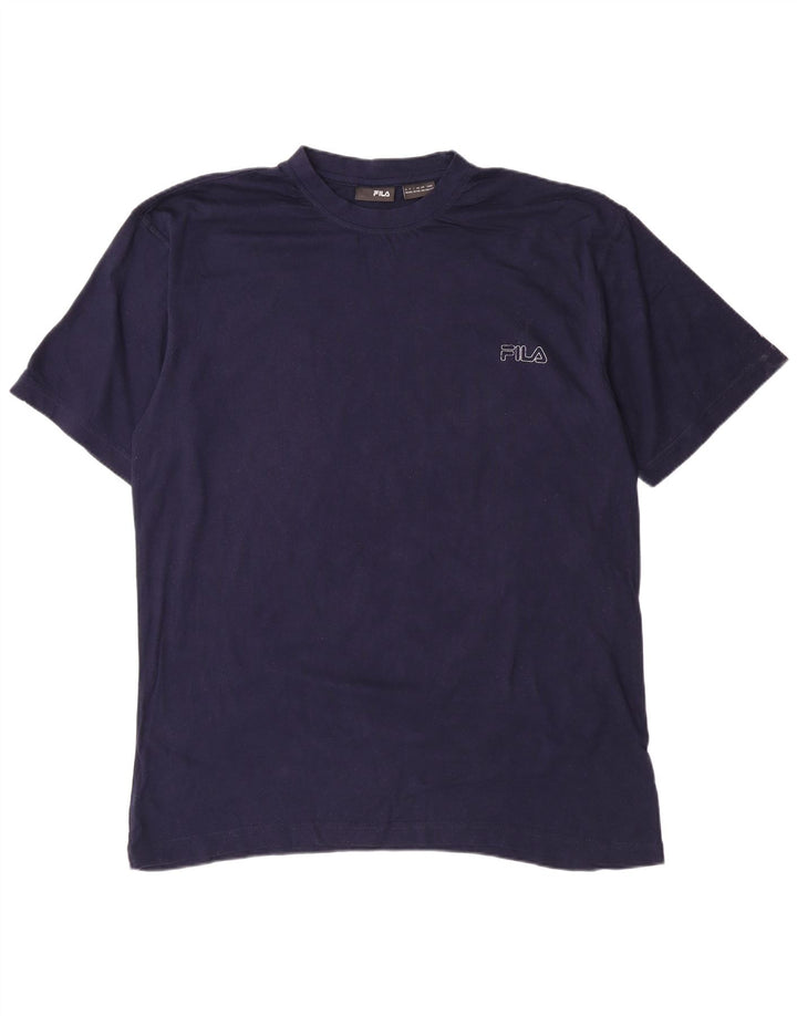 FILA Mens T-Shirt Top 2XL Navy Blue Cotton