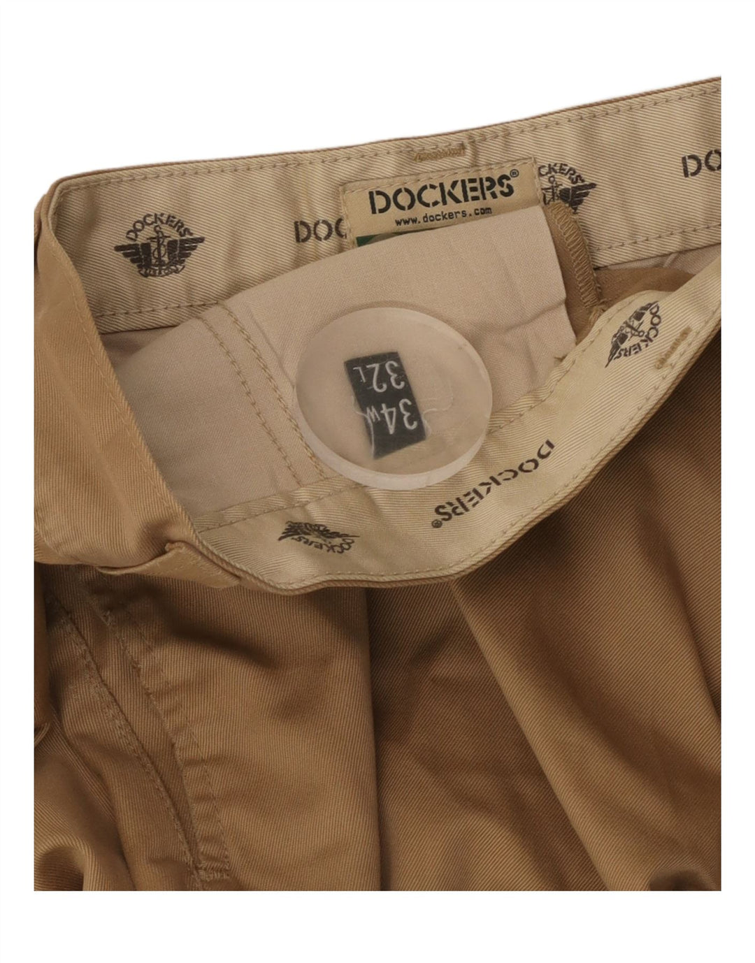 DOCKERS Pantalón chino slim para hombre W34 L29 Algodón beige