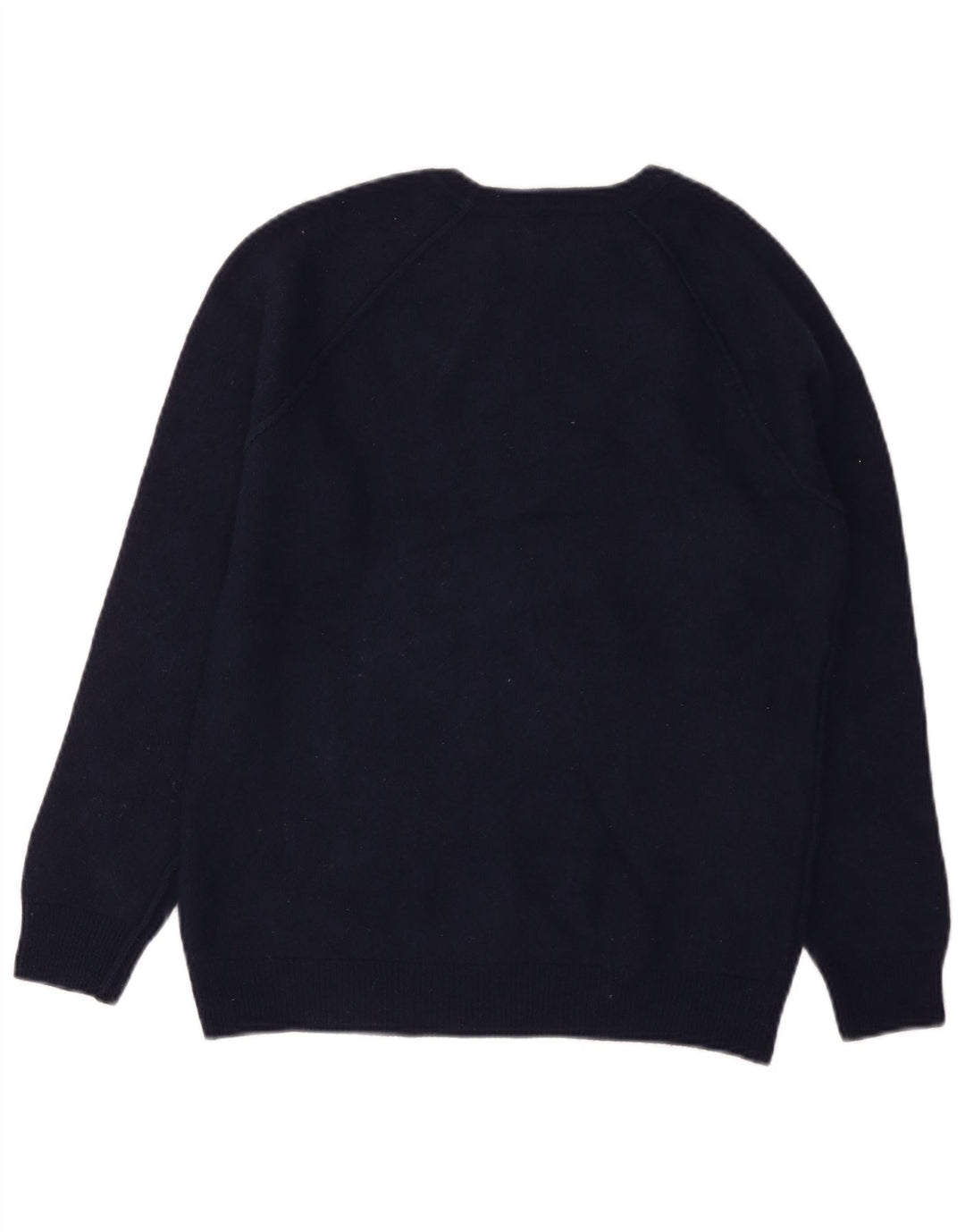 Benetton Jersey De Cuello Redondo Para Mujer UK 44 Mediano Lana Azul Marino