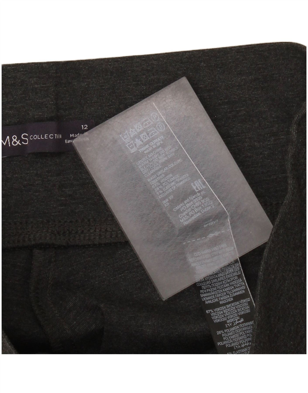 Marks & Spencer Leggings cortos para mujer UK 42 Viscosa gris medio