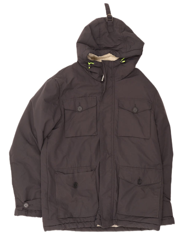 Superdry Chaqueta cortavientos Sherpa con capucha para hombre UK 44 2XL Nylon gris