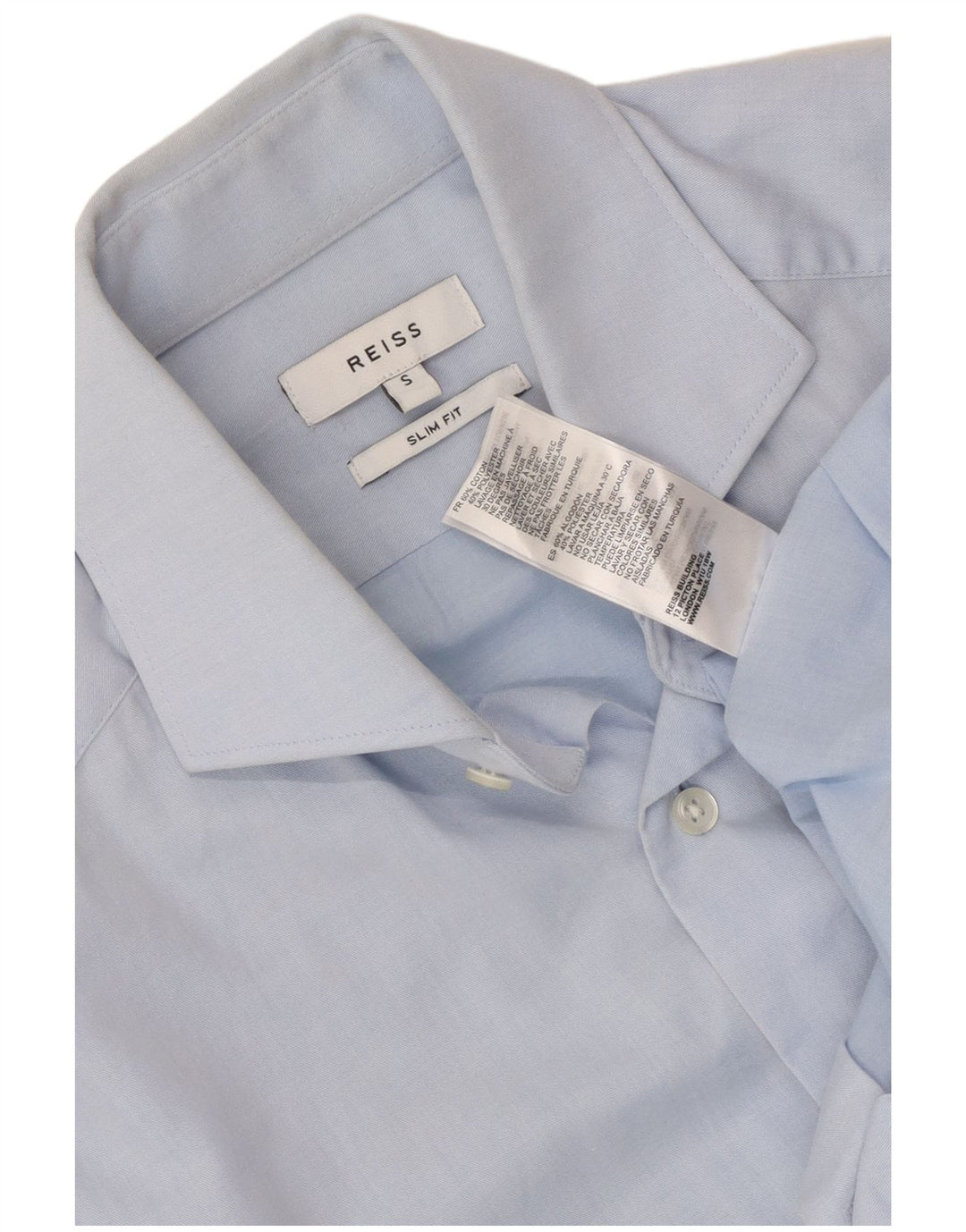 Camisa Reiss Slim Fit De Algodón Azul Pequeño |