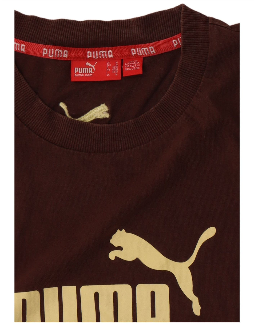 Puma Hombre Camiseta Gráfica Top Marrón Medio