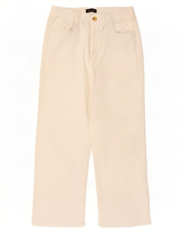 Massimo Dutti Jeans Sueltos De Tiro Alto Para Mujer EU 38 Small W28 L26 Off White