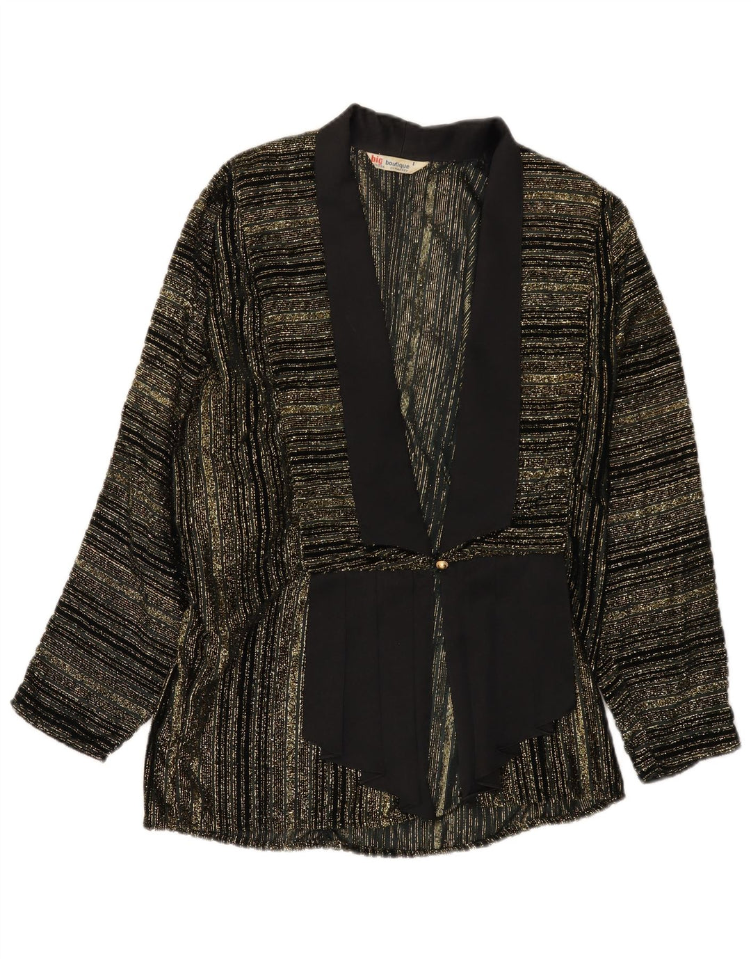 Vintage mujer 1 botón Blazer chaqueta Reino Unido 16 grande negro rayas