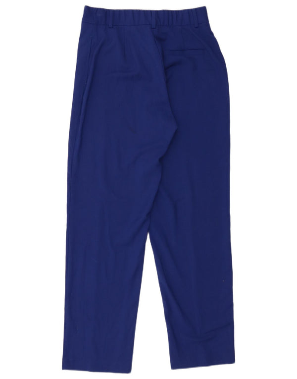 Marks & Spencer Pantalones casuales de cintura alta para mujer UK 10 Small W30 L27 Azul