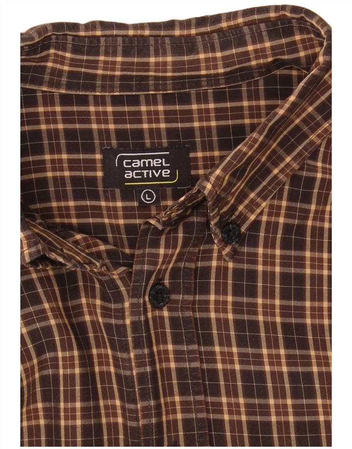 Camisa de franela para hombre Camel Active Cuadros grandes en marrón