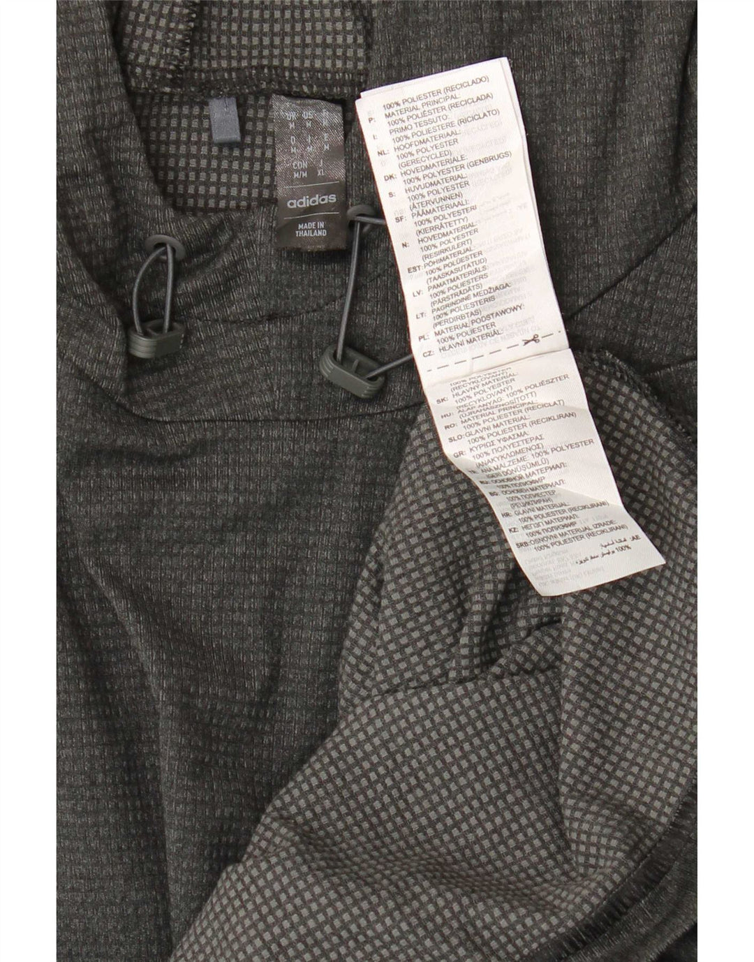 Adidas Hombre Sudadera Con Capucha Manga Larga Poliéster Gris Medio