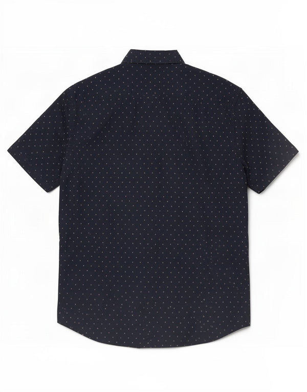 Camisa Jack Wills Hombre Manga Corta Slim Fit XL Algodón Moteado Azul Marino