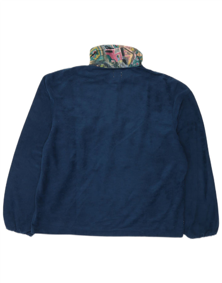 Aesse Hombre Suelto Jersey Chándal Top Pequeño Azul Marino Geométrico