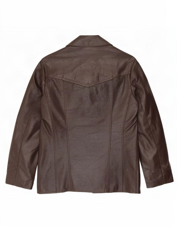 Vintage hombres chaqueta de cuero Reino Unido 36 pequeño marrón
