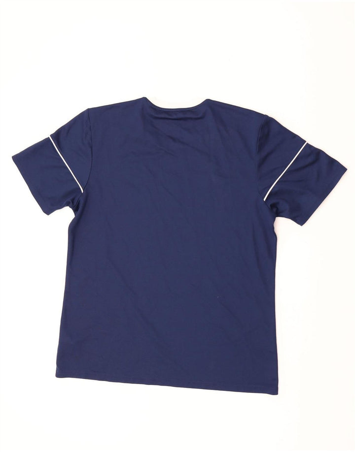 Adidas Hombre Climalite Camiseta Top Grande Azul Marino Colorblock Poliéster