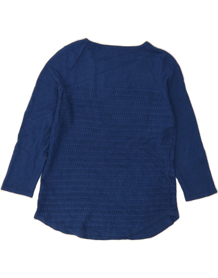 LEE Womens Boat Neck Jumper Sweater UK 12 Medium Blue Acrylic Vintage Lee and Second-Hand Lee from Messina Hembry 
