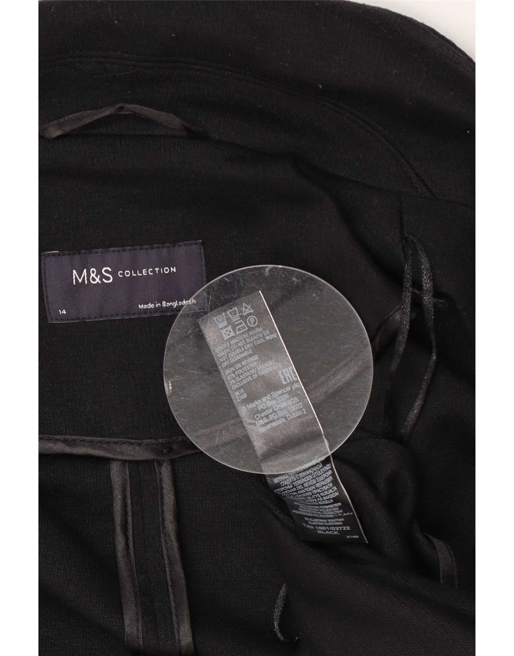 Marks & Spencer Abrigo para mujer UK 44 Grande Poliéster negro