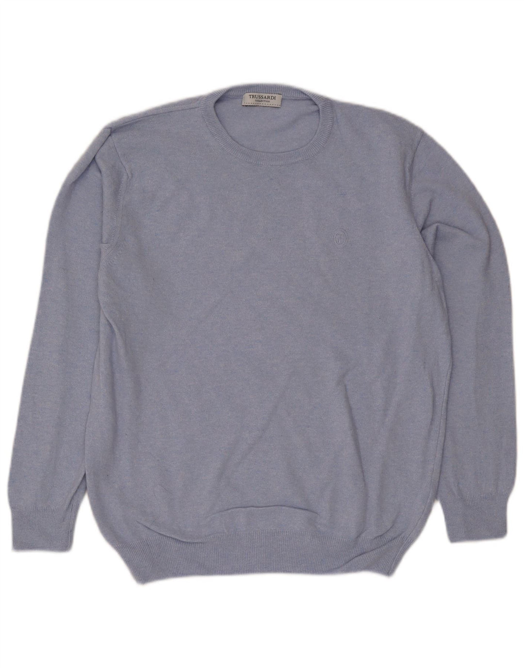 Jersey Trussardi Hombre Con Cuello Redondo De Lana Azul Medio