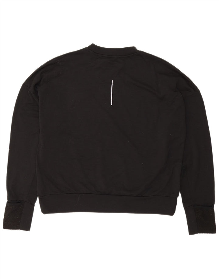 NIKE Mujer Running Oversize Top Manga Larga UK 10 Pequeño Poliéster Negro