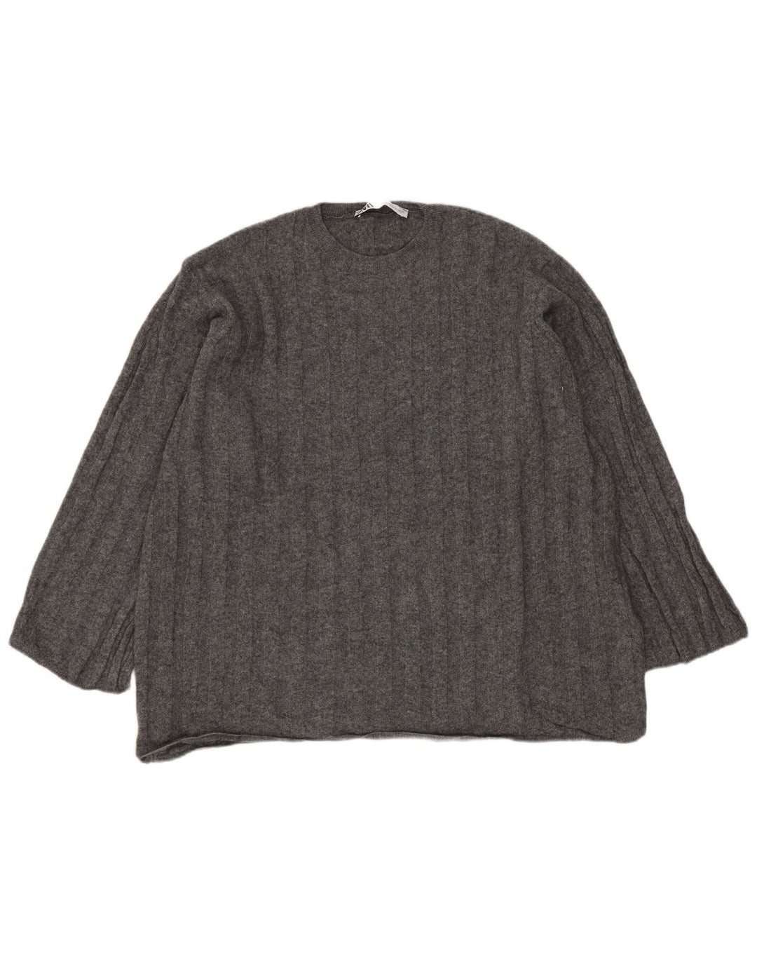 ZARA Mujer Jersey oversize con cuello redondo UK 6 XS Poliamida gris