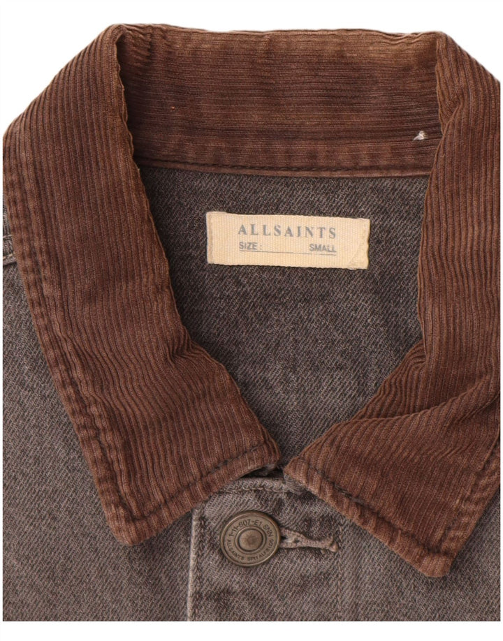All Saints Chaqueta vaquera para hombre UK 36 Small Gris Algodón
