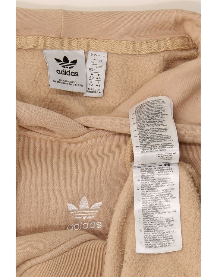 ADIDAS Sudadera con capucha para mujer UK 46 Grande Algodón beige